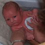 Caleb's First Bath!<br /><br />He didn't know what to make of it, but it wasn't any big deal!<br /><br />   